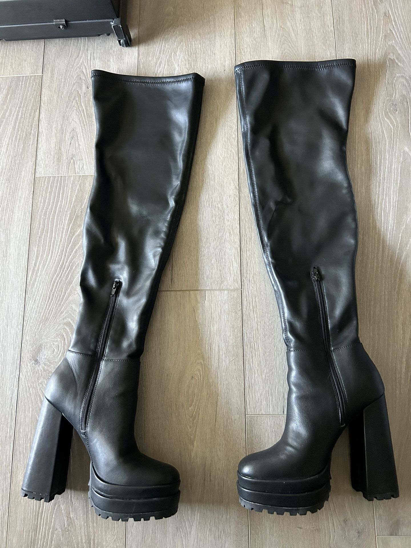 Jlo Black Thigh Boots 7 1/2