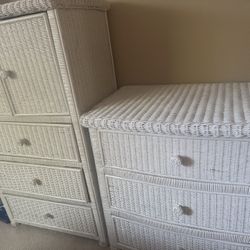 White Wicker Dressers