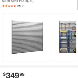 NewAge Products 71.75 in. H x 80 in. W PVC Slat Wall Panel Set in Silver (40 sq. ft.)