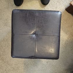 2 Small Dark Brown Storage Ottomans 