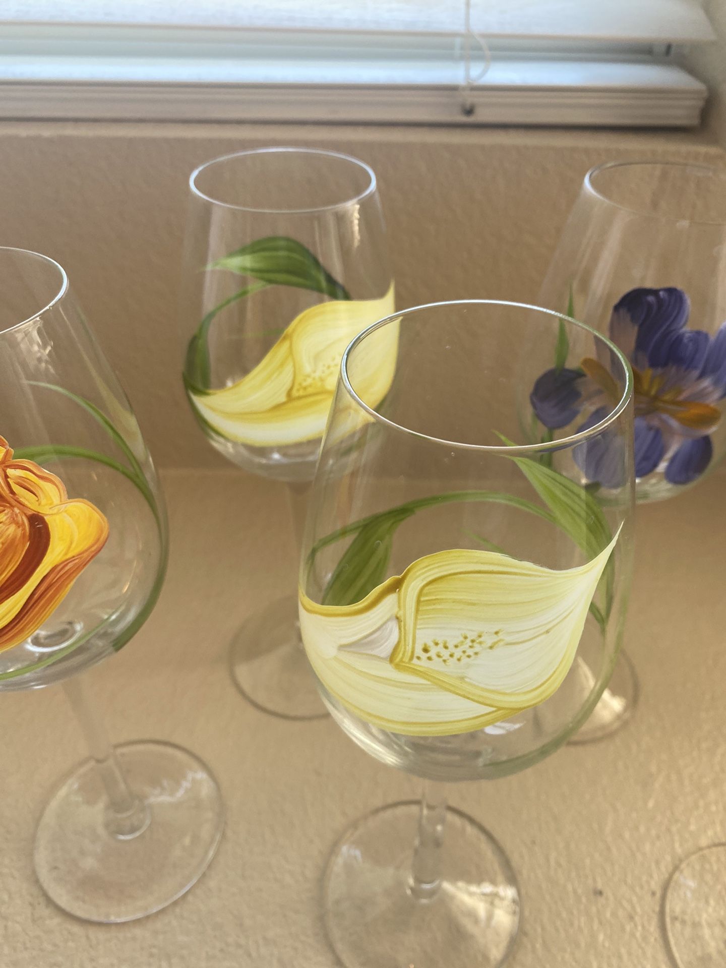 Hand Painted Wine Glasses