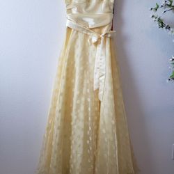 Masquerade Yellow Polka Dot Prom Dress