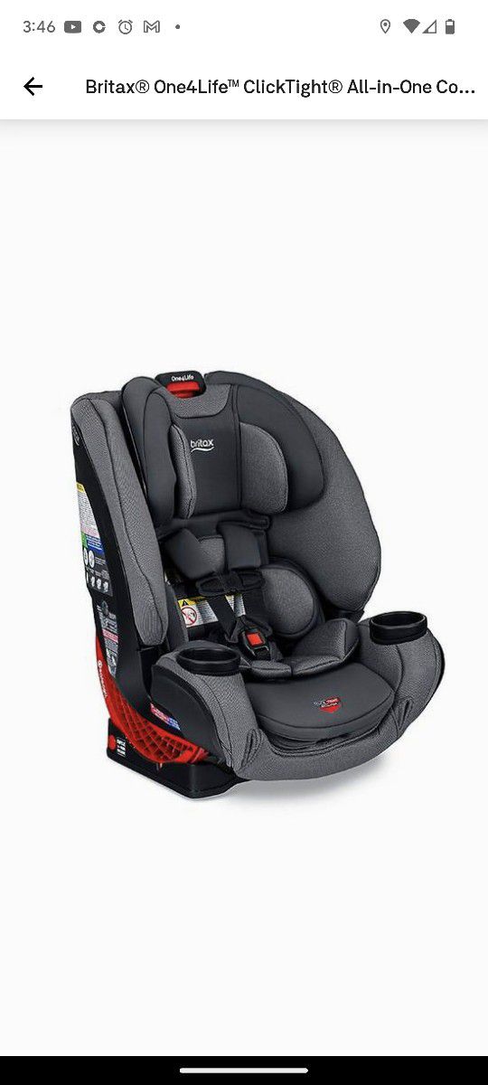 Britax One4Life Click tight All In One. Convertable Car Seat Dark Gray