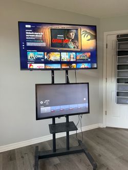 Dual Toshiba TV Floor Stand Setup