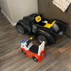 Batman Car And Paw Patrol Ride On/ Push Toy