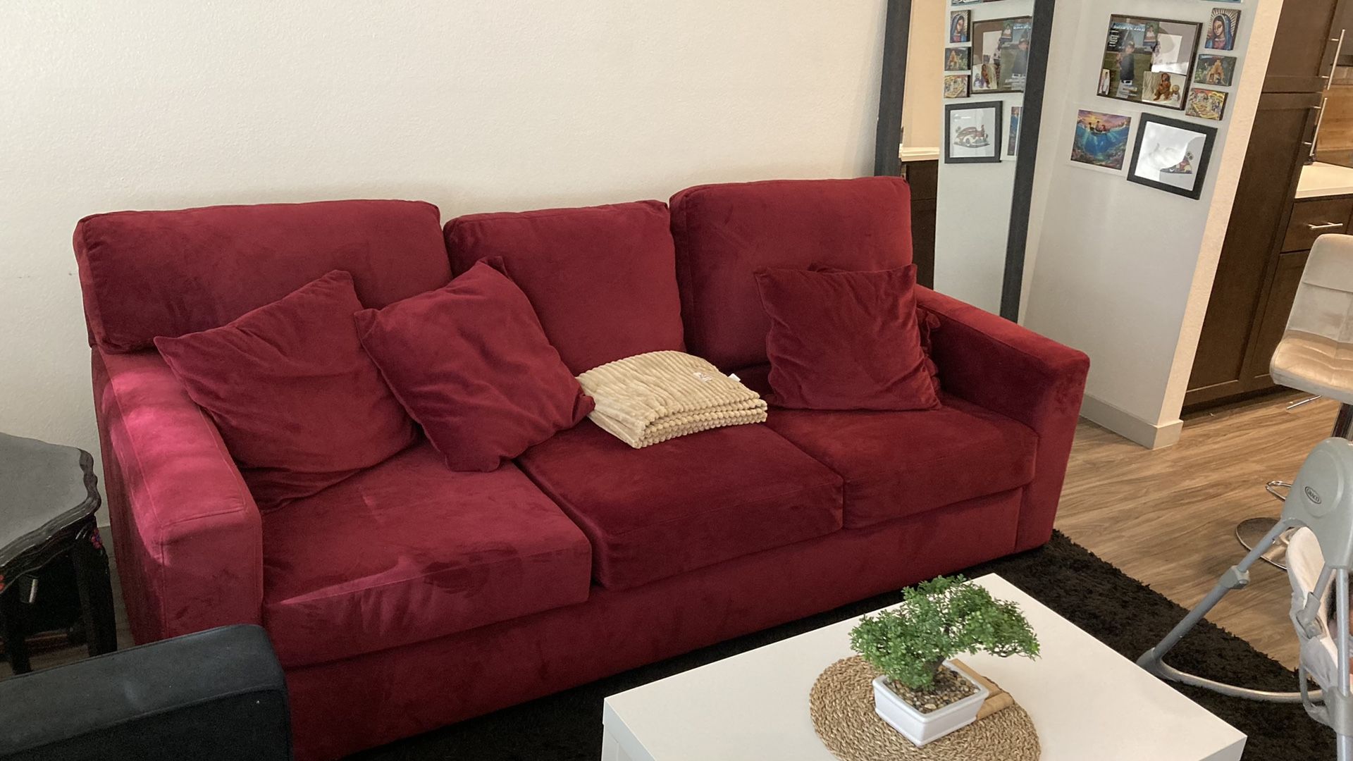 Sofa Couch Red Or Burgundy 