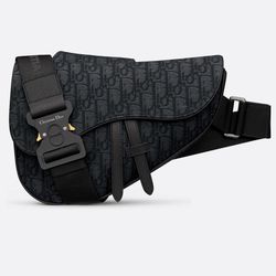 Black Dior Oblique Jacquard (Saddle Bag)