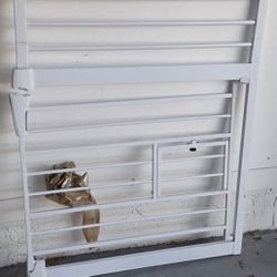 Like New Heavy Duty Pet Gate With Little Door .