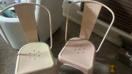 Pink metal chairs