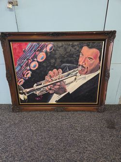 Framed Wall Art 38x48 Trumpet 🎺 Player - Jazz
