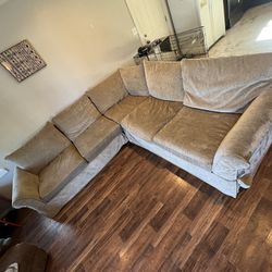 Tan Pottery Barn Sectional Couch 