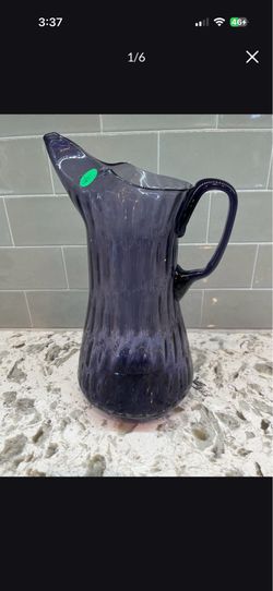 Antique purple pitcher 12”