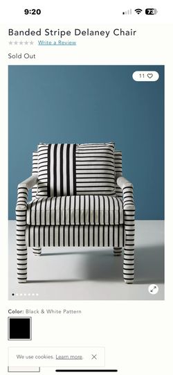 Anthropologie Banded Stripe Delaney Chair