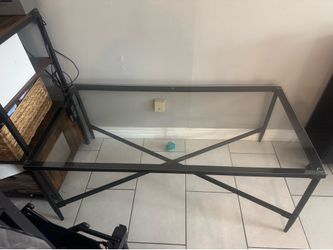 Glass and metal coffee table