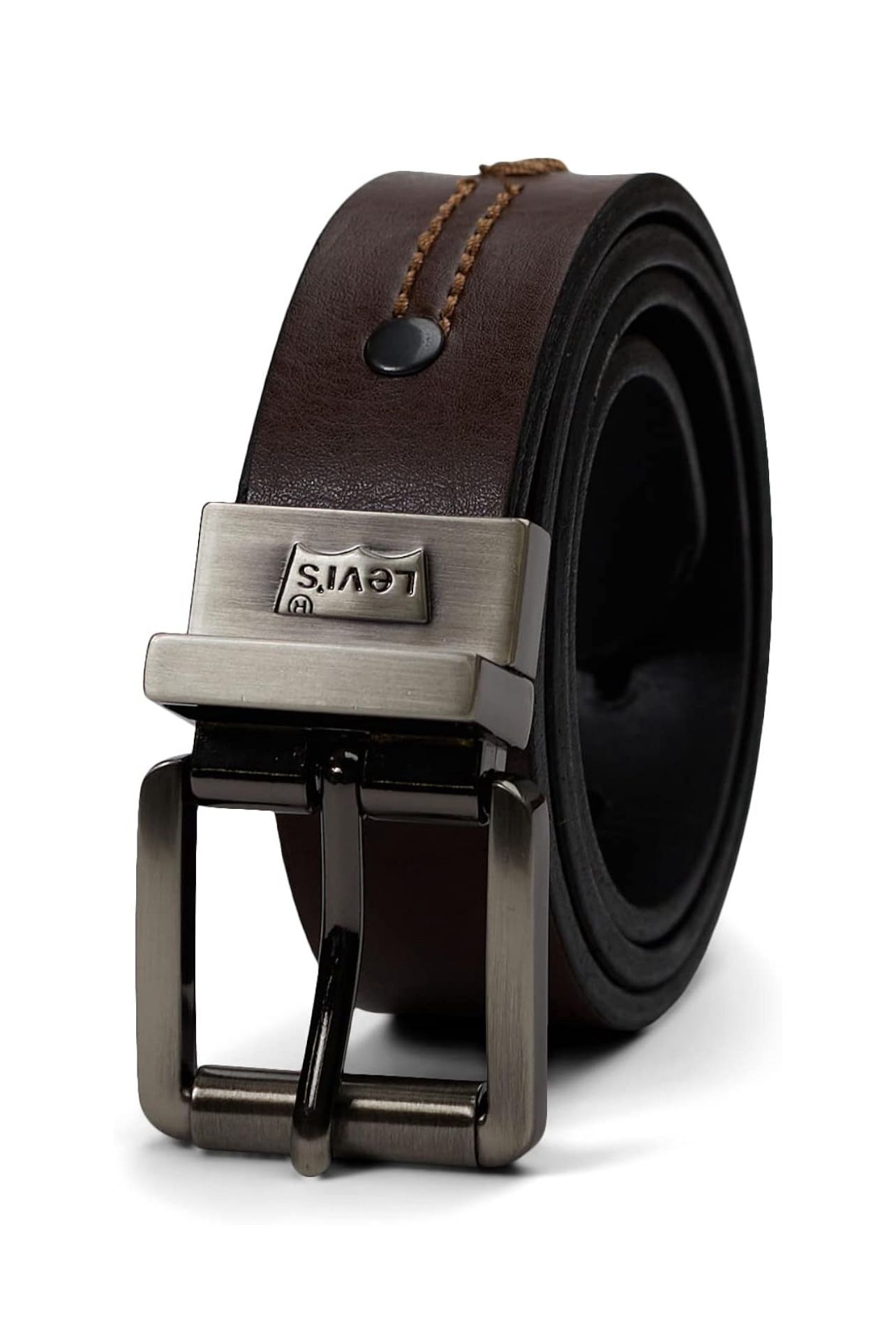 Levi's Big Kids Belt - School Friendly Casual Two-in-One Reversible Belt (Large 30/32) brown/black