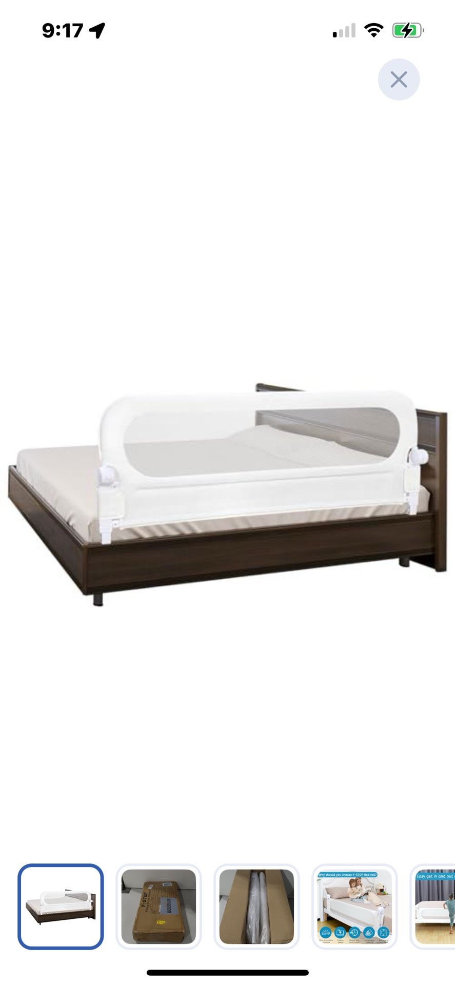 “New” Convertible Bedrail W Anchor Safety(for Cribs,bed)(white)retail$59