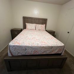 Wood Bed Set For Queen Mattress 