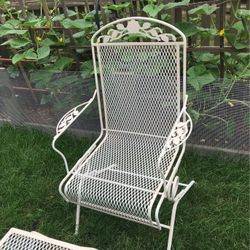 Metal Chair With Table 