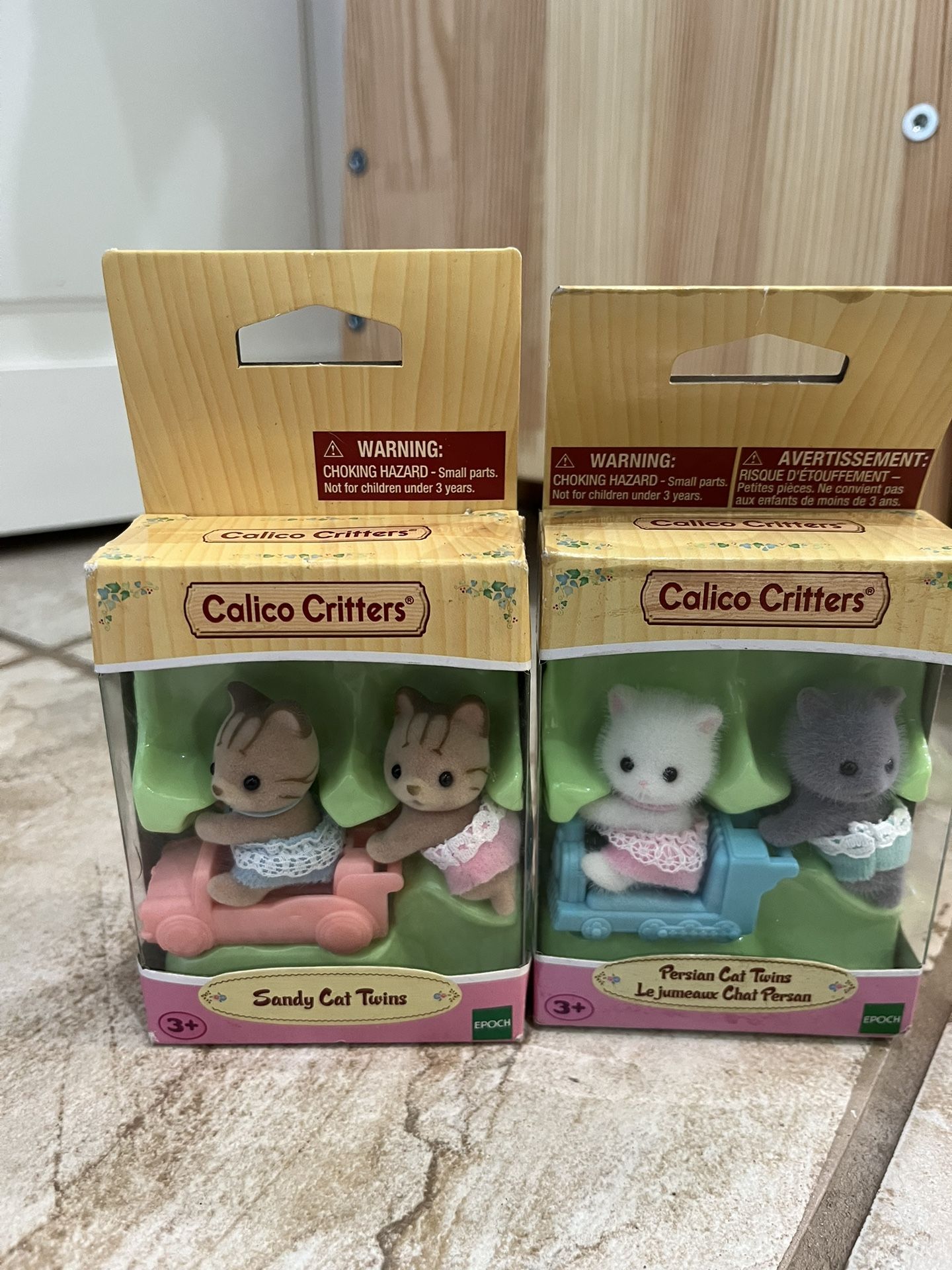 Calico Critters Sandy Cat Twins, Persian Cat Twins