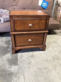 New walnut nightstand $75 with power outlets