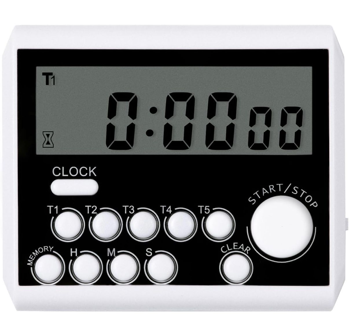 Digital Kitchen Timer: 5-Channel Magnetic Digital Clock Timer with Count Up/Down, Alarm