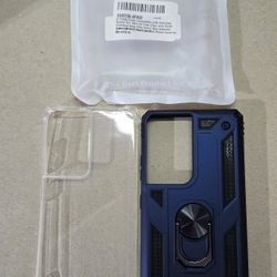 Two (clear & blue) Cases For Samsung Galaxy S21 Ultra