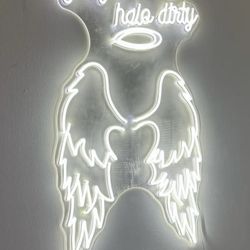 Neon Sign, White, 23 X 38 Inches Roughly 