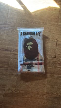 white Bape x burberry large