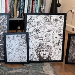 8 x Joseph Klibansky framed canvas prints (various sizes)
