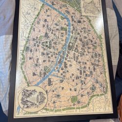 Old Map Of Paris Poster