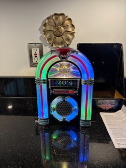 70's Rock N Roll Jukebox Musical and Illuminated Centerpiece 70's Classic Music