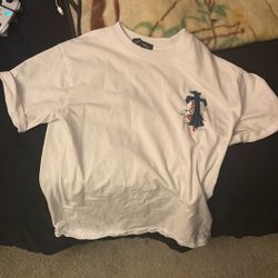 White chrome heart tee