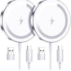 Apple Mag-Safe Charger 2 Pack, Magnetic Wireless Charger for iPhone 16 15 14 13 12 Pro Max Plus mini, 15W Fast Charging Pad, for Airpods 4/3/2/Pro, St