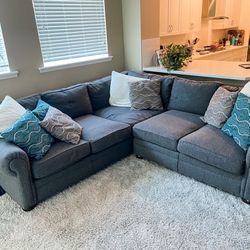 Gorgeous Grey/blue Sectional Couch