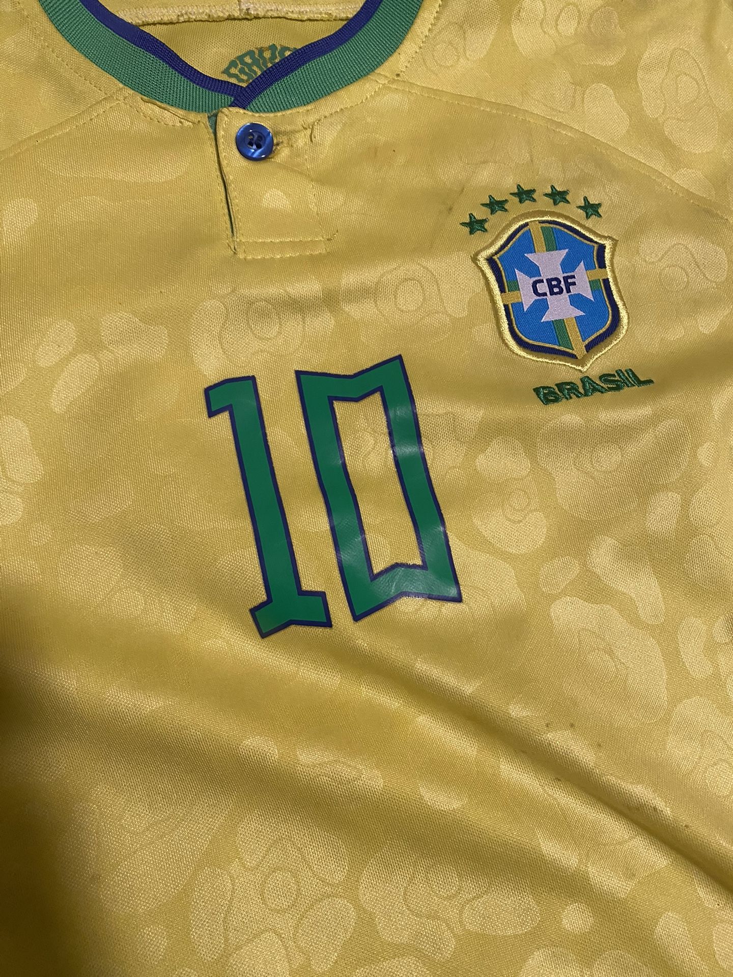 Brazil 2002 World Cup Yellow And Green football Shirt