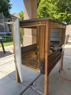 Custom Elevated Heavy-Duty Quail / Small Animal Coop with Fan & Temp Gauge