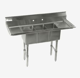 Commercial 3 Compartment Stainless Steel Sink – NSF Restaurant Equipment