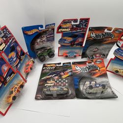 Hot Wheels Pro Racing And Monster Jam Lot – Eight Sealed Cars