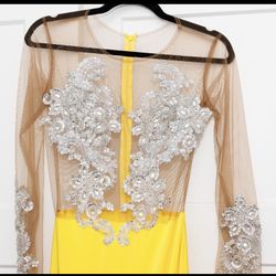 Yellow/Silver Prom Dress