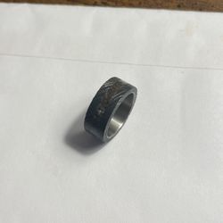 Size 8 Dinosaur Fossil & Damascus Steel CreativeMen’s Wedding Band