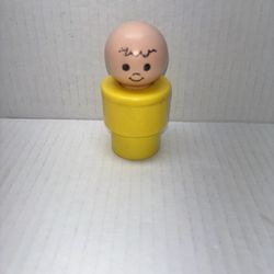 1974 VTG Fisher Price Little People Jumbo Yellow 3" Baby Boy Bath Figure