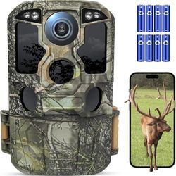 Trail Camera WiFi 8K 84MP With 64GB SD Card, Game Camera with Night Vision, 0.05s Trigger Motion Activated, IP67 Waterproof 100ft 130°Wide-Angle