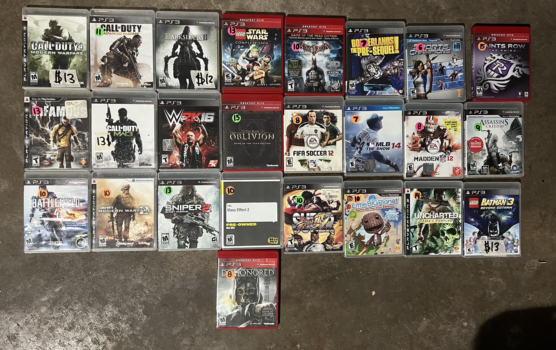 Ps3 Games Priced Each On Picture