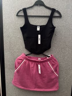 PINK Victoria's Secret Corset Top and Mini Skirt Set