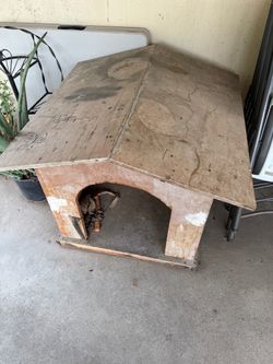 Wood dog house