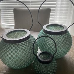 3 Glass Lanterns 