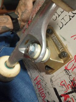 Skateboard good shape. New trucks