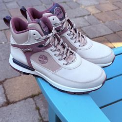 WOMENS TIMBERLAND ANKLE BOOTS Sz 8.5 FIELD TREKKER - MID GRAY PURPLE BLUE ReBOTL