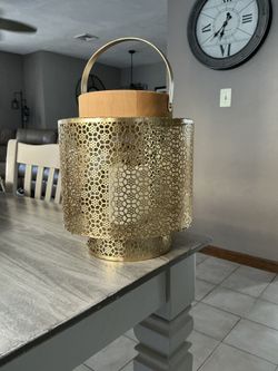 Gold Filigree Flickering Candle Lantern