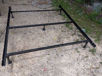 Queen metal bed frame.